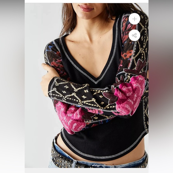 EUC Free People Amara Top Black Small - Picture 1 of 6